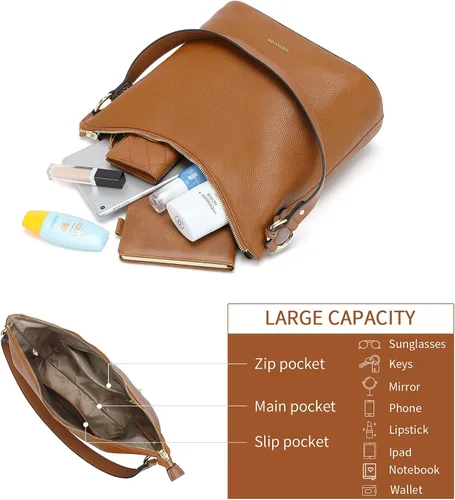 Miniatura 3 de BOSTANTEN Bolso de cuero para mujer, diseño de bolsos de hombro, Hobo