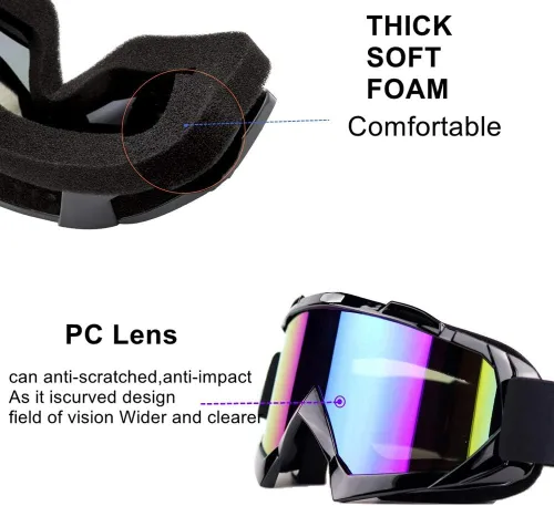 Miniatura 3 de LJDJ Gafas de esquí, paquete de 2 gafas de snowboard para nieve, antivaho y protección UV, visión amplia para hombres, mujeres y adultos