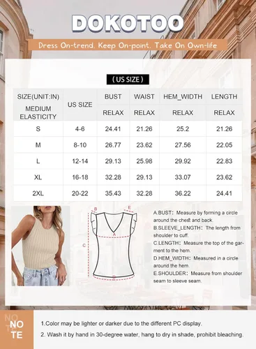 Miniatura 5 de Dokotoo Camisetas sin mangas para mujer, de verano, sin mangas, de cuello alto, de punto acanalado, ajustadas, básicas, lisas
