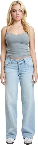 Miniatura 4 de YMI Pantalones de Elastano para Mujer YMI Jeans de Cintura Baja y Pierna Ancha Wannabettabutt