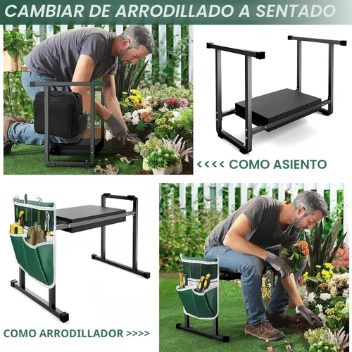 Miniatura 3 de Asiento para Rodilleras de Jardín, Diseño Estable y Antideslizante de 10.2" de Ancho Asiento para Rodilleras de Jardín con Asas, Taburete