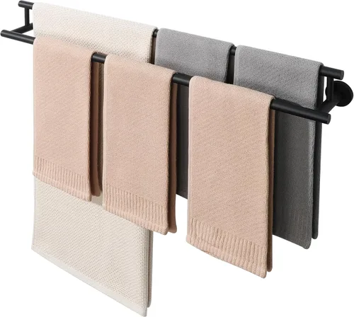 Miniatura 12 de Alise Toallero doble de níquel cepillado, toallero de 16 pulgadas para baño montado en la pared, toallero de baño de acero inoxidable SUS304