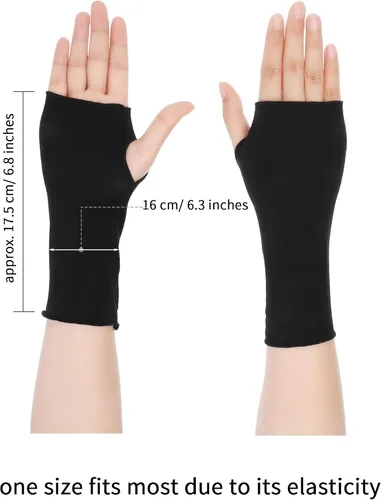 Miniatura 3 de Bememo Guantes sin dedos para mujer guantes de protección UV hasta la muñeca guantes de algodón con bloqueo solar guantes de conducción unisex