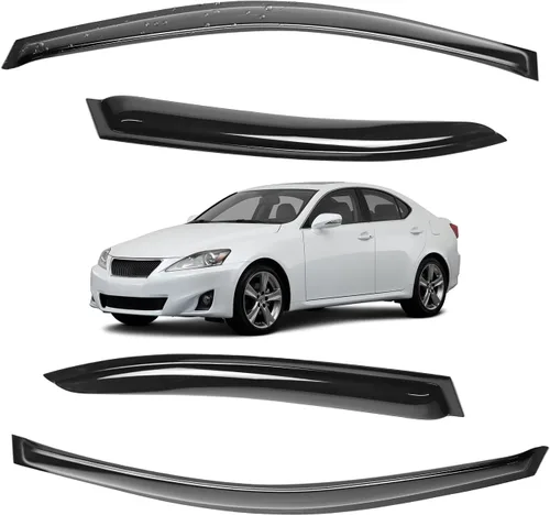 Miniatura 203 de Viseras para ventanas para Mazda 3 Sedán 4 puertas 2004 2005 2006 2007 2008 2009 estilo JDM Mugen, deflector de viento, protector solar y de lluvia