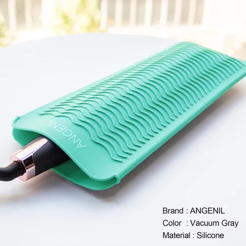 Miniatura 4 de ANGENIL Alfombrilla de silicona para rizador, resistente al calor para viajes, plancha plana de doble voltaje, alisadora de pelo, varita giratoria