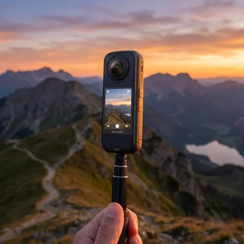 Miniatura 2 de Insta360 Paquete estándar de cámara de acción X4 Air 360 Lente dual ligera impermeable 8K Sistema de estabilización para viajes, ciclismo