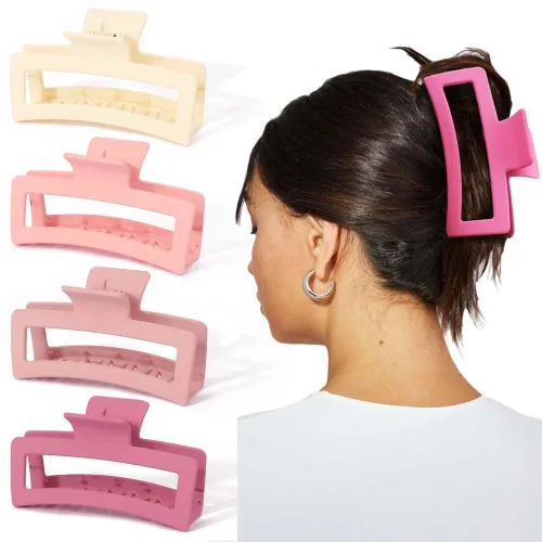 Miniatura 16 de Ahoney Pinzas de pelo negras extra grandes de 5 pulgadas (4 piezas) - Pinzas gigantes para cabello largo grueso, agarre fuerte, clips de plátano