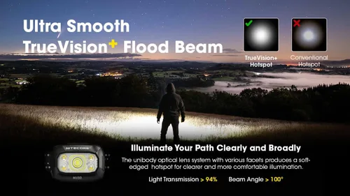 Miniatura 5 de Nitecore NU30 Linterna frontal LED recargable de 500 lúmenes con haces blancos y rojos