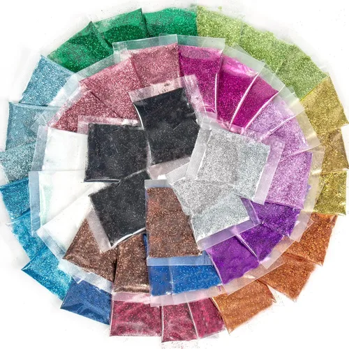 Horizon Group USA Paquetes de purpurina surtidos, paquete de 48, neón, purpurina, colores metálicos