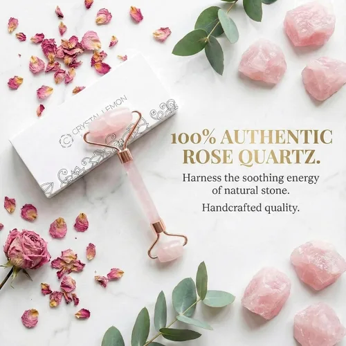 Miniatura 4 de Crystal Lemon - Rodillo de jade natural para cara, arrugas envejecidas, hinchazón, terapia de tratamiento de masajeador facial de la piel, piedra