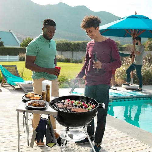 Miniatura 7 de Stanbroil Mesa de Trabajo de Acero Inoxidable se Ajusta a Todas las Parrillas de Carbón Tipo Kettle Weber de 18", 22" y Otras Parrillas de Carbón