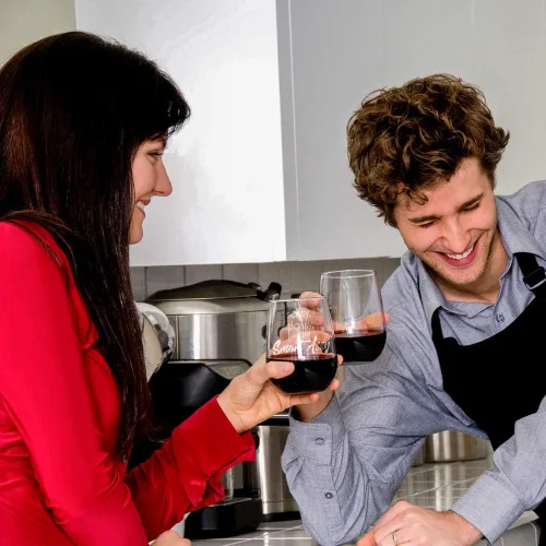 Miniatura 8 de IT'S A SKIN Divertida copa de vino sin tallo de 17 onzas con frases divertidas para mujeres. Para la mujer atrevida con clase e inteligente y mejor