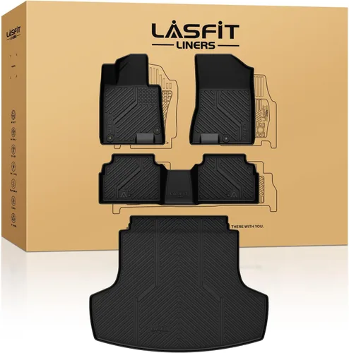 Miniatura 9 de LASFIT Tapete de carga y respaldo para Nissan Armada/Infiniti QX80 2019-2024, TPE para todo tipo de clima, ajuste personalizado, fácil de limpiar