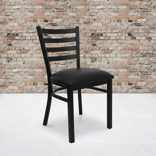 Miniatura 2 de Flash Furniture Hercules Series - Sillas comerciales de restaurante con respaldo de escalera, sillas de comedor modernas y ligeras de metal