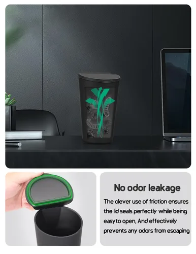 Miniatura 3 de BMZX Bote de basura para automóvil con tapa, soporte para tazas pequeño, bolsillo para puerta, contenedor de basura para auto en casa y oficina