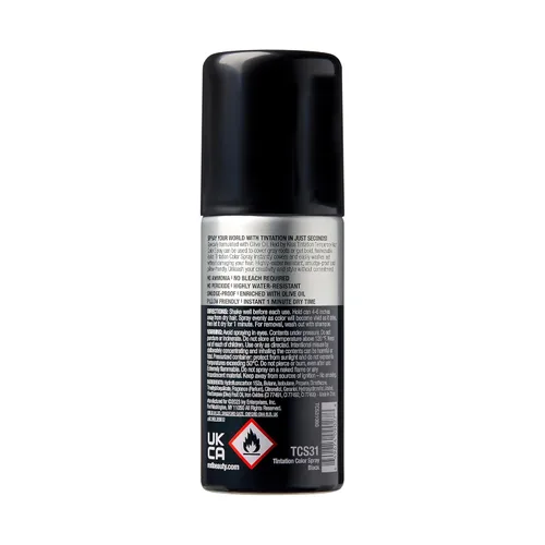 Miniatura 7 de RED by Kiss Tintation Spray de color temporal para el cabello, cobertura instantánea de raíces grises, resistente al agua, a prueba de manchas, Negro