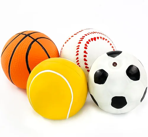 Miniatura 4 de CHIWAVA Paquete de 4 bolas deportivas de látex chirriante de 2.4 pulgadas, juego de pelotas deportivas para perros pequeños