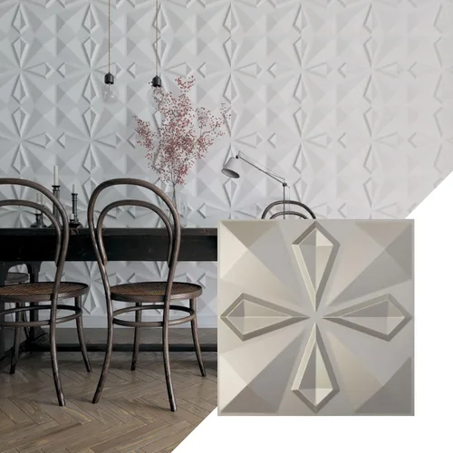 Miniatura 18 de Ekena Millwork WP20X20NKWH 19 5/8 pulgadas de ancho x 19 5/8 pulgadas de alto Nikki EnduraWall Decorativo 3D Panel de pared cubre 2.67 pies cuadrados