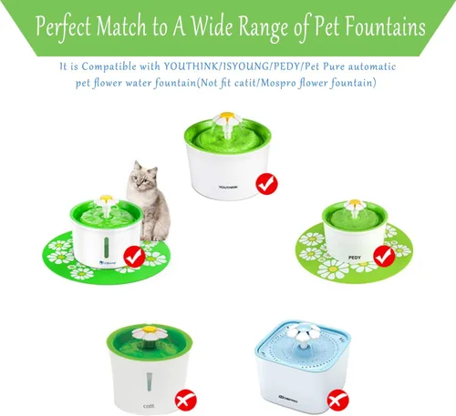 Miniatura 3 de Rarloner - Filtros de repuesto para fuente de gato, paquete de 8 para fuentes de flores de 1.6 L y la mayoría de dispensadores de agua para mascotas