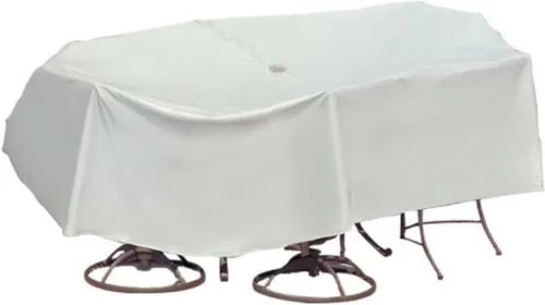 Miniatura 6 de Protective Covers Juego de mesa de patio resistente a la intemperie y funda para silla de respaldo alto, 60 pulgadas, mesa redonda, gris