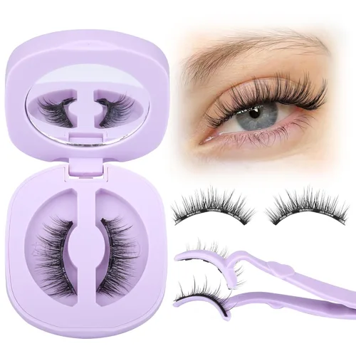 Miniatura 14 de LANFLOWER Pestañas postizas de aspecto natural 3D, pestañas de visón sintético esponjosas, pestañas de volumen de 0.787 in, pestañas hechas a mano