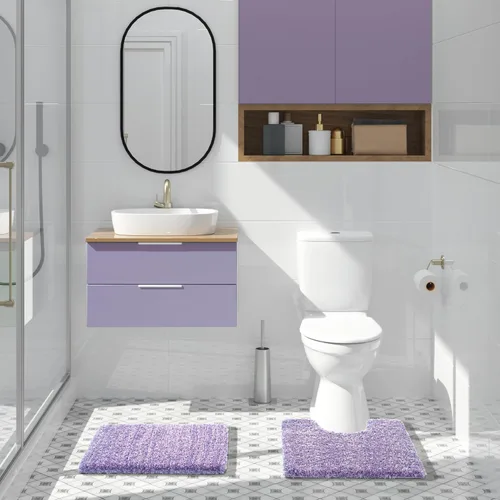 Miniatura 149 de Yimobra Alfombra de baño de felpa esponjosa, súper lanuda suave, cómoda, antideslizante, absorbente de agua, alfombra de baño de microfibra que se