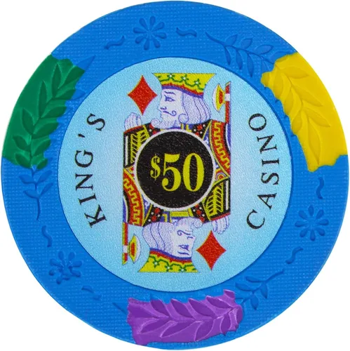 Miniatura 5 de Brybelly King's Casino Premium - Fichas de póquer de 0.49 oz, compuesto de arcilla pesada – Paquete de 50 Rojo ($5 Red)
