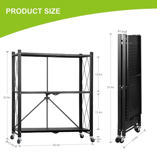 Miniatura 2 de Soporte de metal para plantas, estante plegable de 3 niveles para flores