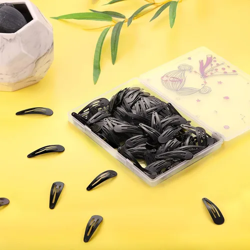 Miniatura 2 de Funtopia - Pinzas para el cabello, paquete de 120 pasadores negros para mujer, pinzas de metal antideslizantes de 2 pulgadas para niñas, niños