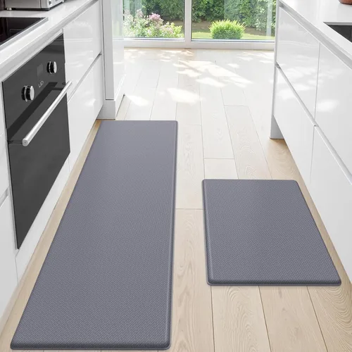 Miniatura 9 de StepLively Tapete de cocina, 2 piezas, tapetes de cocina acolchados para piso, juego de alfombras de cocina antifatiga, tapete antideslizante
