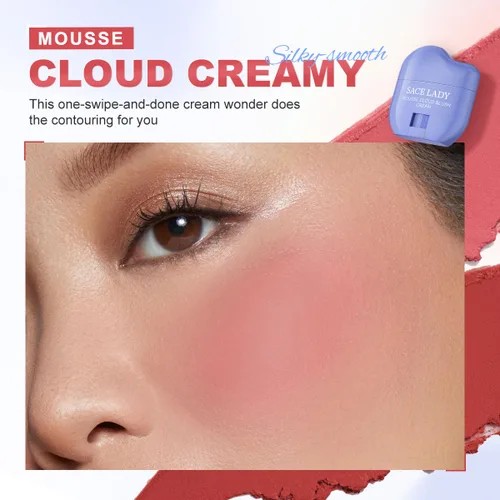 Miniatura 4 de SACE LADY Maquillaje facial cremoso rubor, no se seca, colorete pigmentado, suaviza y nutre para maquillaje de labios, ojos, mejillas, belleza, 0.31