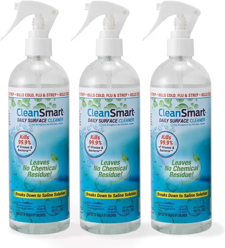CleanSmart Desinfectante en aerosol diario para superficies, mata el 99.9% de virus, bacterias, moho y hongos, botella de 16 onzas (paquete de 3)