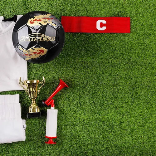 Miniatura 6 de Senston Balón de fútbol talla 3 y talla 4 y talla 5 para niños y adultos, balón de fútbol oficial para partidos y entrenamiento con bomba Negro
