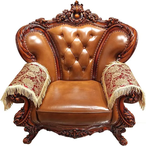 Miniatura 16 de Fundas de lujo para reposabrazos de sofá, fundas antideslizantes para reposabrazos de silla reclinable, fundas protectoras de cuero para Sbdb-café