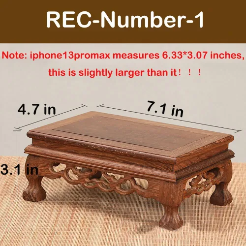 Miniatura 2 de GOLDY&WENDY Base rectangular de madera de ala de pollo con base de palisandro florero planta estatua de Buda soporte de exhibición pedestal