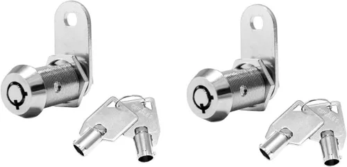 Kingsley Cerradura tubular de leva (paquete de 2) con cilindro de 1-1/2 pulgadas, acabado cromado, con llave similar, cerradura para gabinete de RV