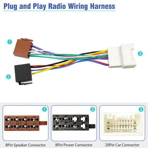 Miniatura 4 de Arnés de cable de radio de 20 pines para conector estéreo de Mitsubishi Compatible con Outlander Lancer Pajero Mirage Triton ASX Arnés de cableado