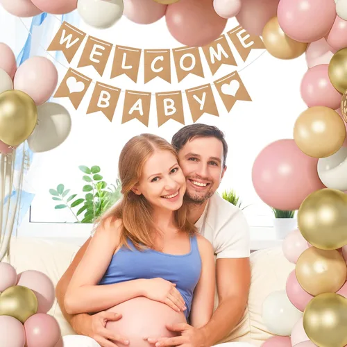 Miniatura 7 de Cartel de bienvenida para bebé, decoración rústica para baby shower, elegante cartel de anuncio de niño y niña, letrero de nacimiento para recién