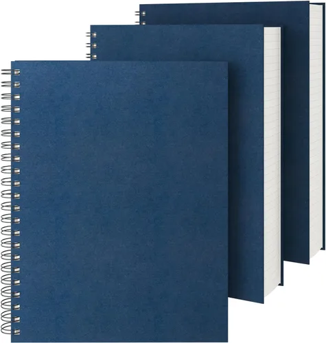 Miniatura 10 de EUSOAR Cuadernos para el trabajo, 1 paquete A4 de 8.3 x 11.2 pulgadas, tapa dura, rayado en espiral con renglones universitarios, 240 páginas