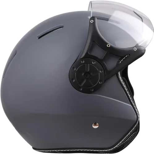 Miniatura 4 de Harssidanzar Casco de motocicleta con visera única, cara abierta, motocicleta, scooter, ciclomotor, casco crucero, aprobado por DOT, para hombres