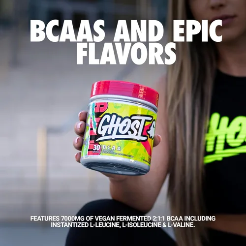 Miniatura 2 de GHOST BCAA Polvo de Aminoácidos, Sabor Limón Triturado - 30 Porciones - Polvo de Aminoácidos Intra, Post y Pre Entrenamiento y Bebida