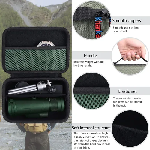 Miniatura 9 de Khanka Caja de almacenamiento para telescopio monocular duro, estuche de transporte de repuesto para Gosky 12x55, Titan 12X50/Pankoo 40x60, 16x52
