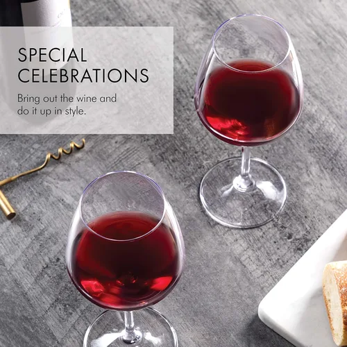 Miniatura 6 de Copas italianas para vino tinto Paksh Novelty , 18 onzas, copa de vino transparente., Set de 4, Transparente