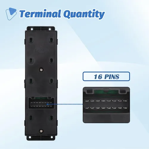 Miniatura 4 de Power Master - Botón de control para interruptor de ventanilla delantero izquierdo del lado del conductor compatible con Hyundai Accent 2011, 2012