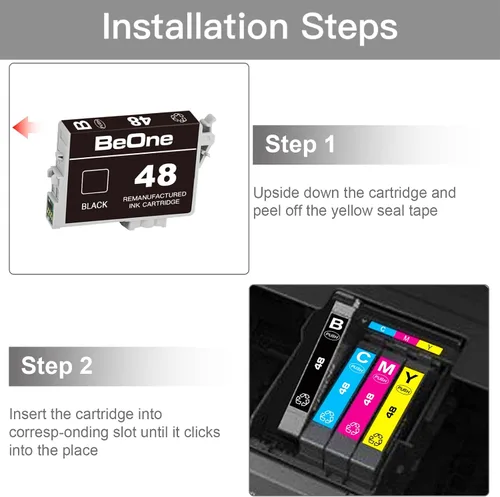 Miniatura 4 de BeOne Cartuchos de tinta T048 remanufacturados de repuesto para Epson 48 T048 para usar con impresora Epson Stylus Photo R200 R220 R300 R300M R320