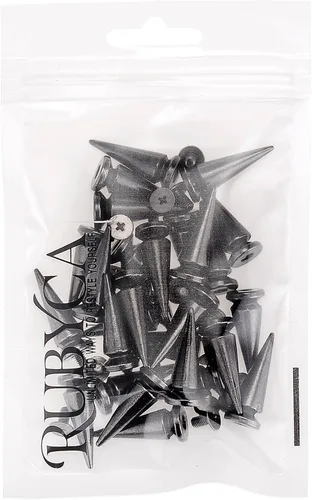 Miniatura 4 de RUBYCA 10 juegos de espigas y tachuelas grandes de metal para árbol grande de 0.984 in con parte trasera metálica para bricolaje de cuero, negro