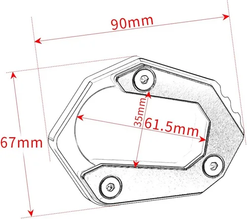 Miniatura 2 de Soporte lateral para motocicleta Soporte Soporte Soporte Pad Compatible con BMW F750GS 2018-2023 Soporte de placa de pie Ampliadora F750 GS F Negro
