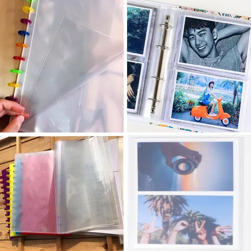Miniatura 7 de Paquete de 25 hojas de repuesto para álbumes de fotos, fundas para 50 fotos, fundas para fotos de 5 x 7 pulgadas, 7 bolsillos para carpetas