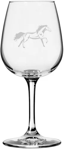 Miniatura 60 de Morgan Body Horse - Copa de vino grabada multiusos (12.75 onzas)