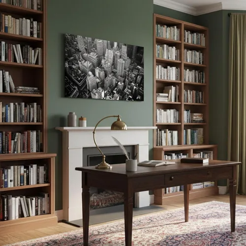Miniatura 9 de Mollywell Paneles Acústicos de Arte 48x32x0.4 Pulgadas, Horizonte de la Ciudad Arte de Pared que Absorbe Sonido Decoración de Pared Autoadhesiva a